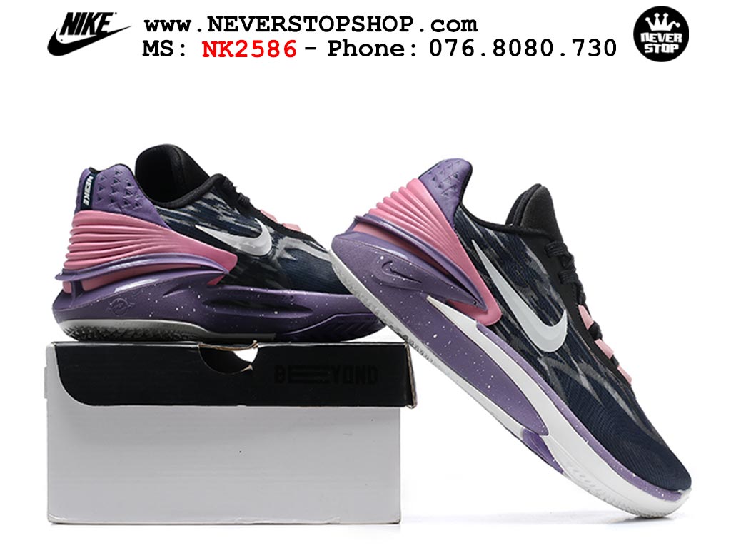 Giày bóng rổ nam Nike Zoom GT Cut 2 Đen Tím hàng đẹp siêu cấp replica 1:1 giá rẻ tại NeverStop Sneaker Shop Hồ Chí Minh