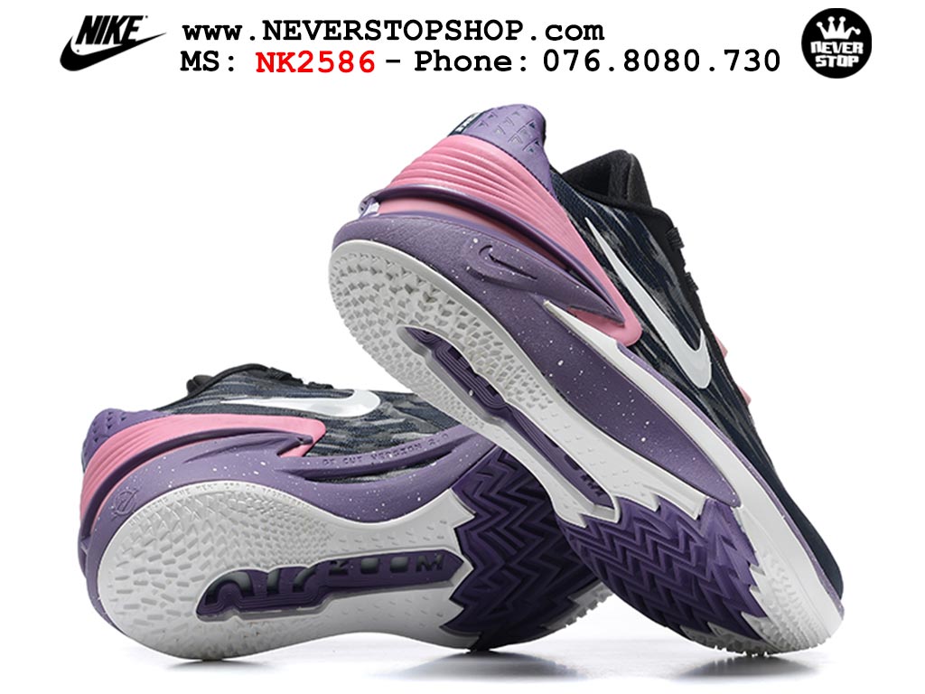 Giày bóng rổ nam Nike Zoom GT Cut 2 Đen Tím hàng đẹp siêu cấp replica 1:1 giá rẻ tại NeverStop Sneaker Shop Hồ Chí Minh