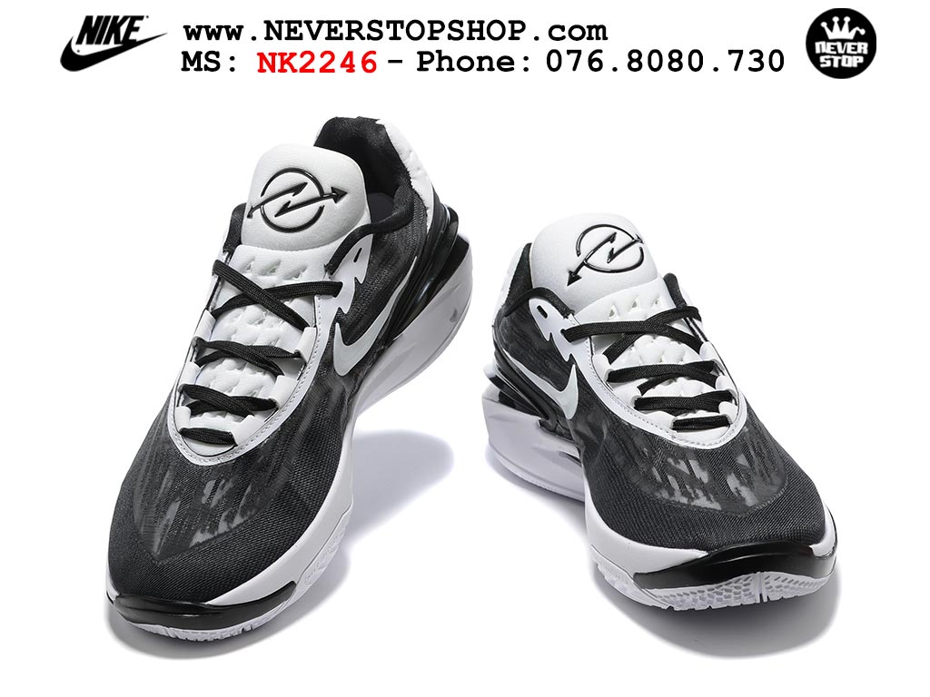 Giày bóng rổ nam Nike Zoom GT Cut 2 Đen Trắng hàng đẹp siêu cấp replica 1:1 giá rẻ tại NeverStop Sneaker Shop Hồ Chí Minh