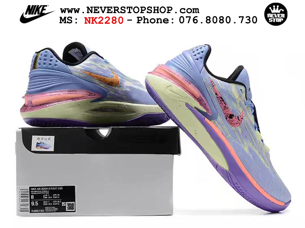 Giày bóng rổ nam Nike Zoom GT Cut 2 Xanh Dương Tím hàng đẹp siêu cấp replica 1:1 giá rẻ tại NeverStop Sneaker Shop Hồ Chí Minh