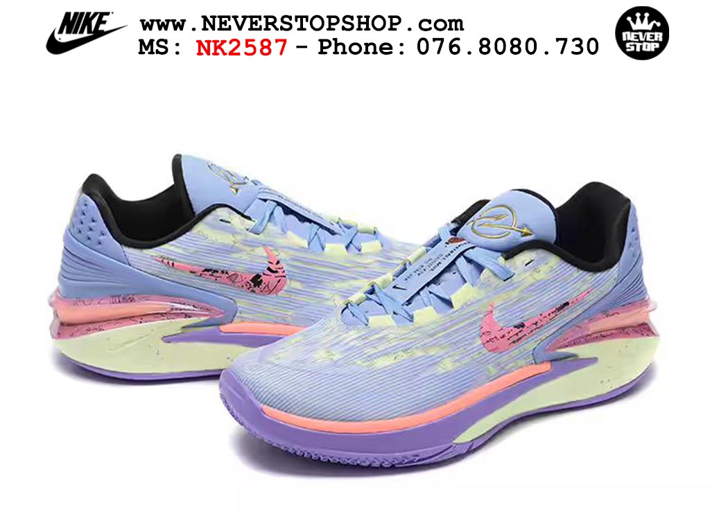 Giày bóng rổ nam Nike Zoom GT Cut 2 Xanh Dương Tím hàng đẹp siêu cấp replica 1:1 giá rẻ tại NeverStop Sneaker Shop Hồ Chí Minh