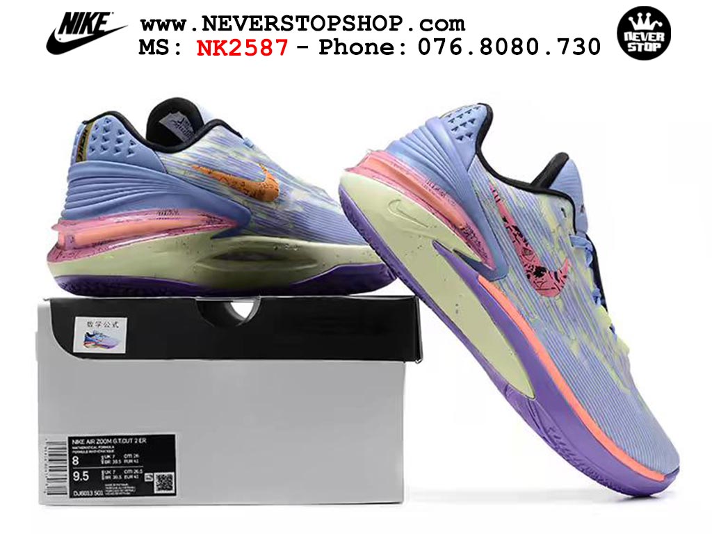 Giày bóng rổ nam Nike Zoom GT Cut 2 Xanh Dương Tím hàng đẹp siêu cấp replica 1:1 giá rẻ tại NeverStop Sneaker Shop Hồ Chí Minh