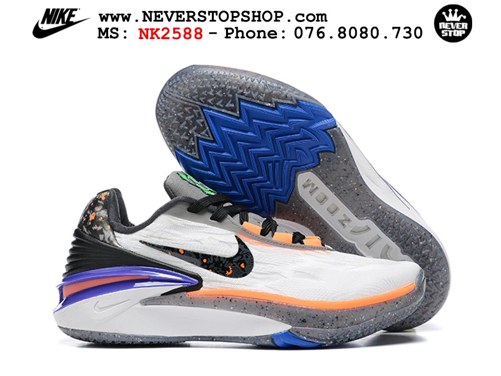 Giày bóng rổ nam Nike Zoom GT Cut 2 Trắng Cam hàng đẹp siêu cấp replica 1:1 giá rẻ tại NeverStop Sneaker Shop Hồ Chí Minh