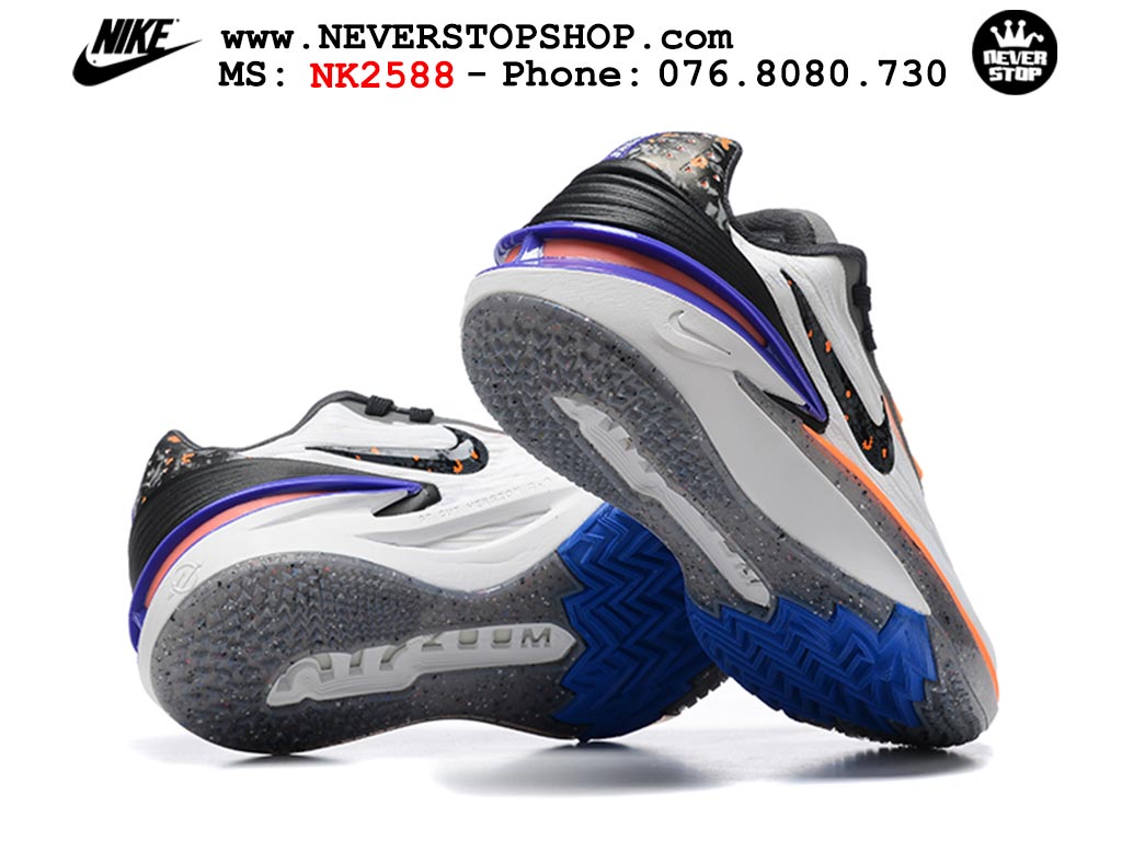 Giày bóng rổ nam Nike Zoom GT Cut 2 Trắng Cam hàng đẹp siêu cấp replica 1:1 giá rẻ tại NeverStop Sneaker Shop Hồ Chí Minh