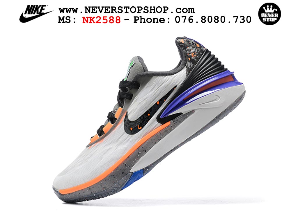 Giày bóng rổ nam Nike Zoom GT Cut 2 Trắng Cam hàng đẹp siêu cấp replica 1:1 giá rẻ tại NeverStop Sneaker Shop Hồ Chí Minh