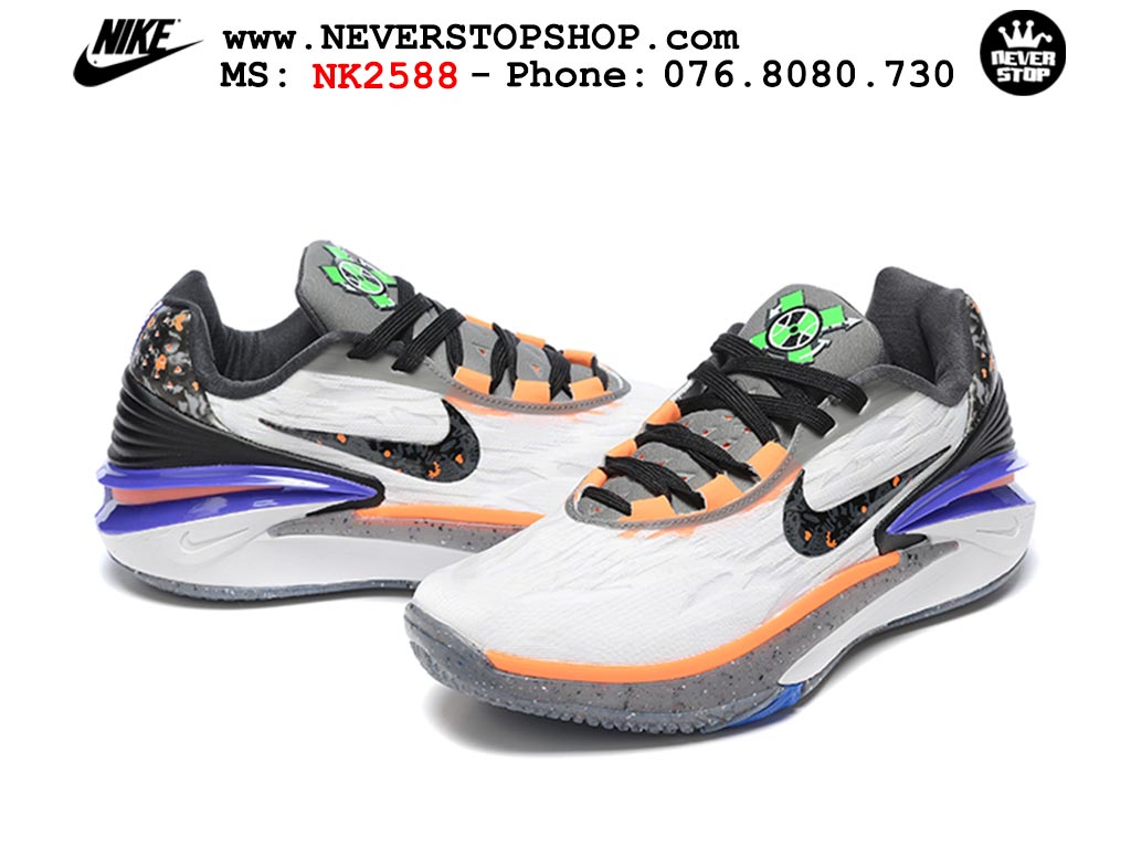 Giày bóng rổ nam Nike Zoom GT Cut 2 Trắng Cam hàng đẹp siêu cấp replica 1:1 giá rẻ tại NeverStop Sneaker Shop Hồ Chí Minh