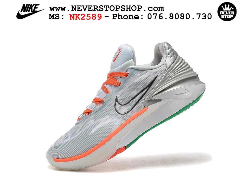 Giày bóng rổ nam Nike Zoom GT Cut 2 Xám Cam hàng đẹp siêu cấp replica 1:1 giá rẻ tại NeverStop Sneaker Shop Hồ Chí Minh