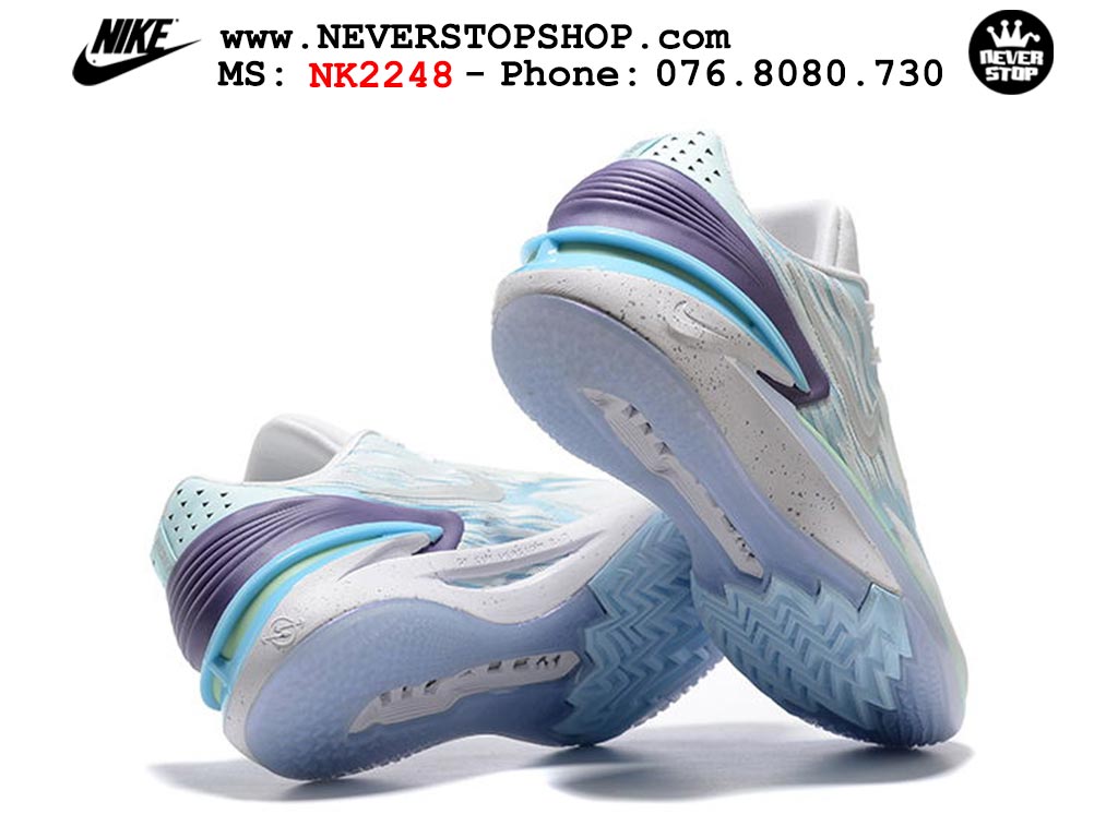 Giày bóng rổ nam Nike Zoom GT Cut 2 Trắng Tím hàng đẹp siêu cấp replica 1:1 giá rẻ tại NeverStop Sneaker Shop Hồ Chí Minh