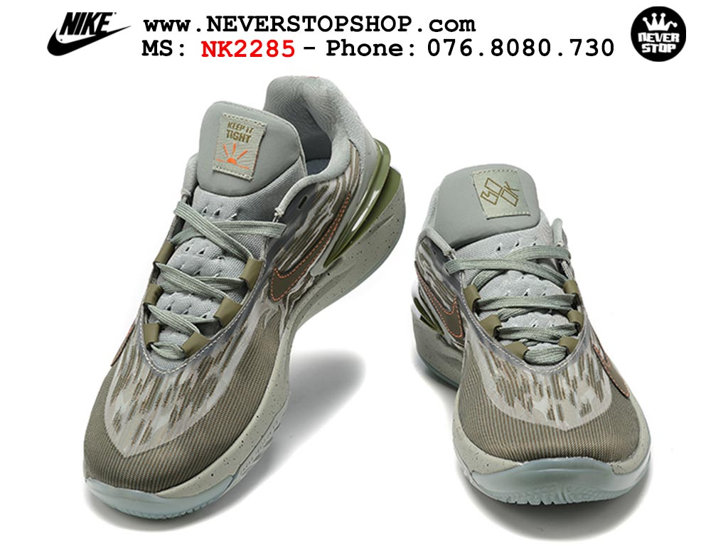 Giày bóng rổ nam Nike Zoom GT Cut 2 Xám Xanh hàng đẹp siêu cấp replica 1:1 giá rẻ tại NeverStop Sneaker Shop Hồ Chí Minh