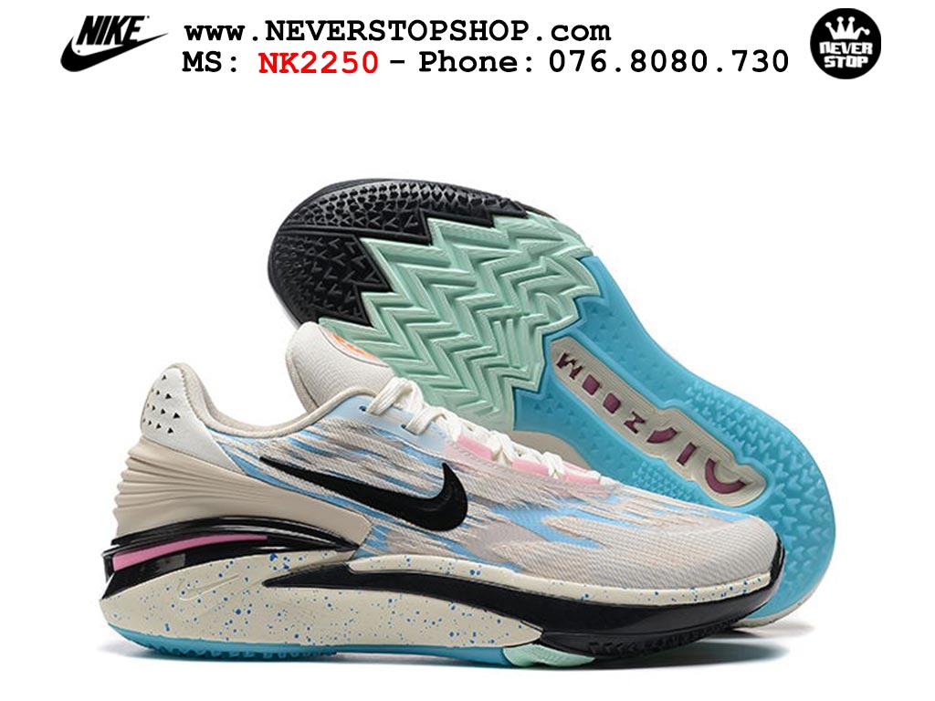 Giày bóng rổ nam Nike Zoom GT Cut 2 Xám Đen hàng đẹp siêu cấp replica 1:1 giá rẻ tại NeverStop Sneaker Shop Hồ Chí Minh