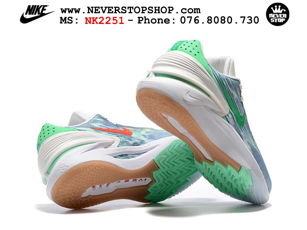 Giày bóng rổ nam Nike Zoom GT Cut 2 Xanh Trắng hàng đẹp siêu cấp replica 1:1 giá rẻ tại NeverStop Sneaker Shop Hồ Chí Minh