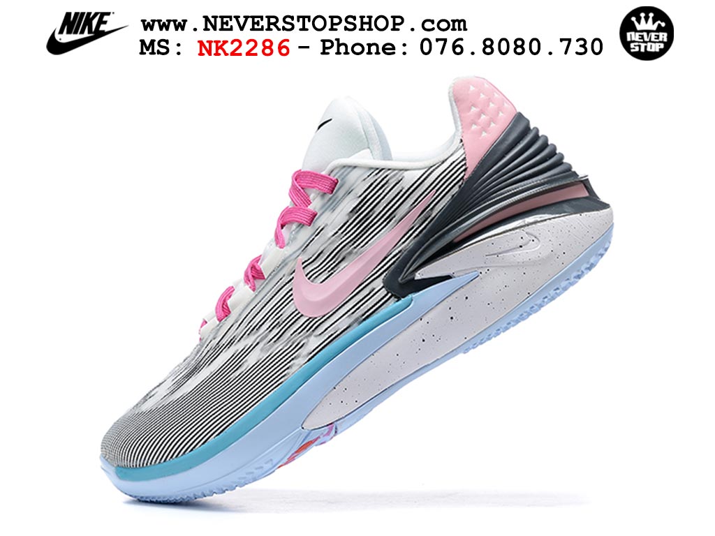 Giày bóng rổ nam Nike Zoom GT Cut 2 Xám Hồng hàng đẹp siêu cấp replica 1:1 giá rẻ tại NeverStop Sneaker Shop Hồ Chí Minh