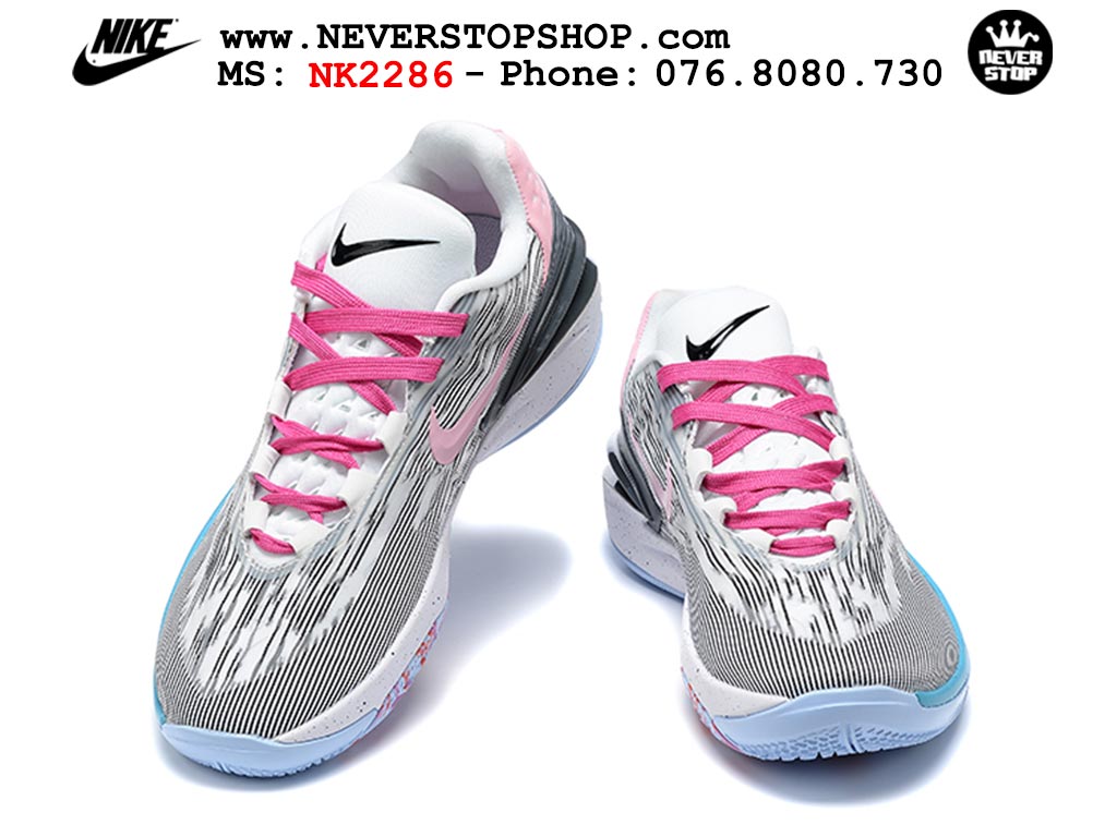 Giày bóng rổ nam Nike Zoom GT Cut 2 Xám Hồng hàng đẹp siêu cấp replica 1:1 giá rẻ tại NeverStop Sneaker Shop Hồ Chí Minh