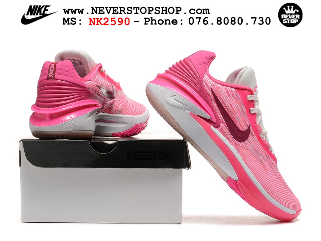 Giày bóng rổ nam Nike Zoom GT Cut 2 Hồng Trắng hàng đẹp siêu cấp replica 1:1 giá rẻ tại NeverStop Sneaker Shop Hồ Chí Minh