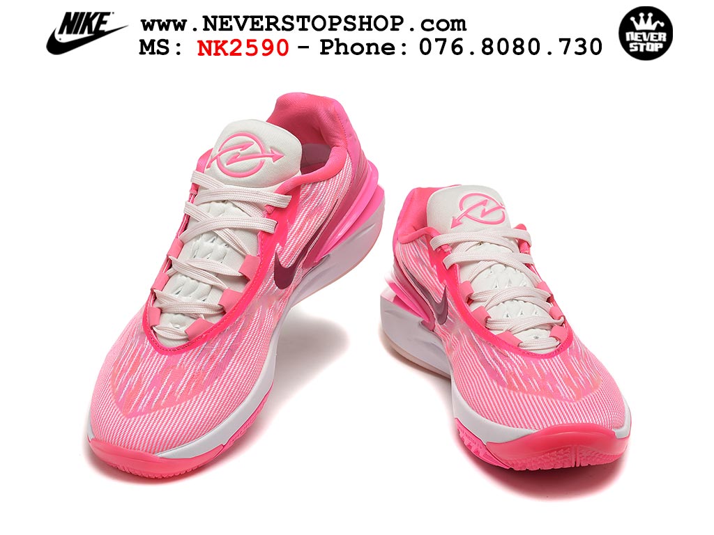 Giày bóng rổ nam Nike Zoom GT Cut 2 Hồng Trắng hàng đẹp siêu cấp replica 1:1 giá rẻ tại NeverStop Sneaker Shop Hồ Chí Minh