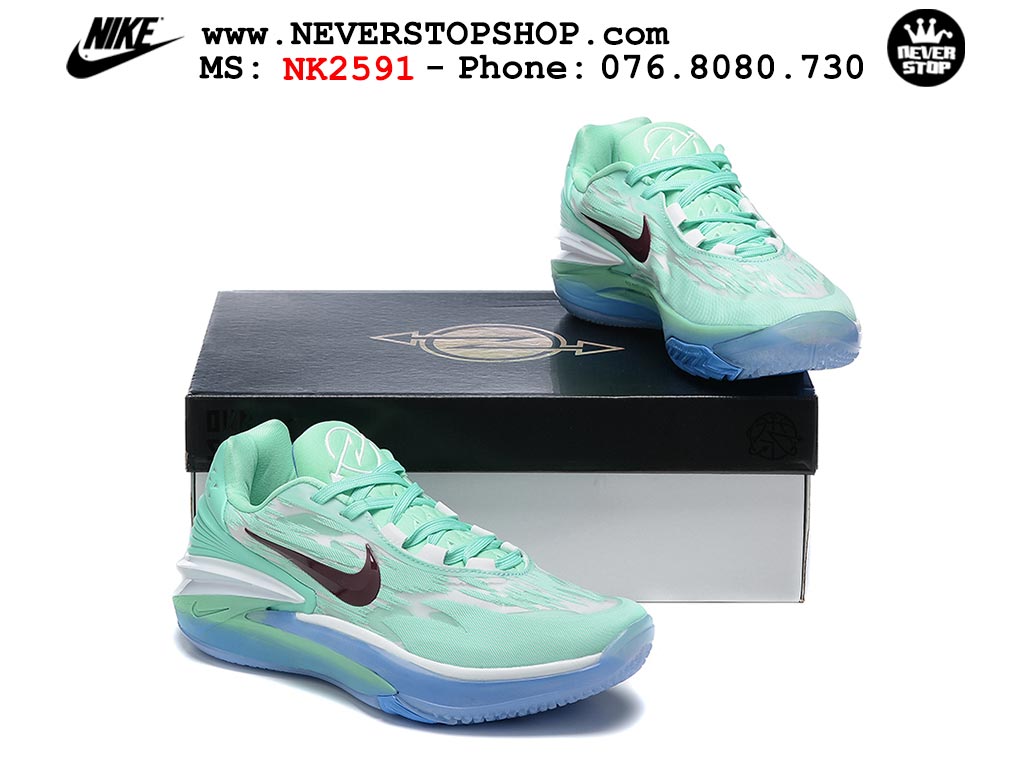 Giày bóng rổ nam Nike Zoom GT Cut 2 Xanh Trắng hàng đẹp siêu cấp replica 1:1 giá rẻ tại NeverStop Sneaker Shop Hồ Chí Minh