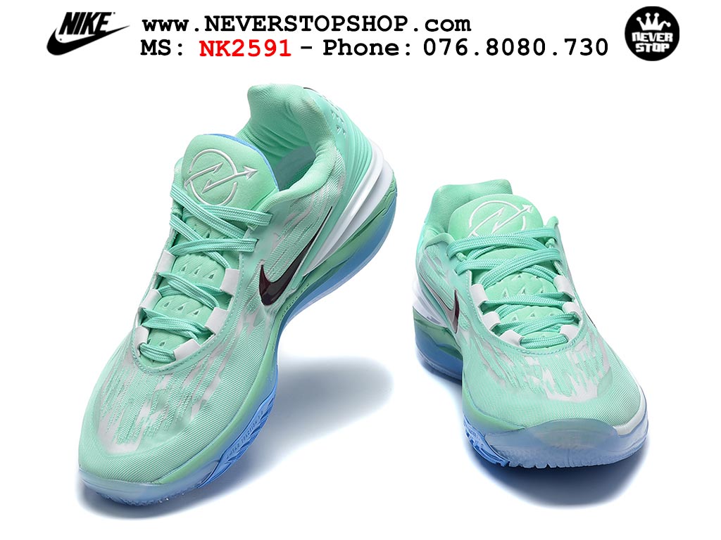 Giày bóng rổ nam Nike Zoom GT Cut 2 Xanh Trắng hàng đẹp siêu cấp replica 1:1 giá rẻ tại NeverStop Sneaker Shop Hồ Chí Minh