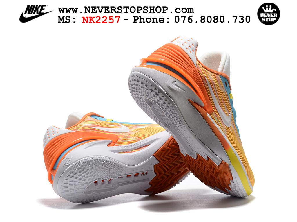 Giày bóng rổ nam Nike Zoom GT Cut 2 Cam Vàng hàng đẹp siêu cấp replica 1:1 giá rẻ tại NeverStop Sneaker Shop Hồ Chí Minh