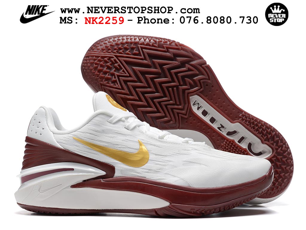 Giày bóng rổ nam Nike Zoom GT Cut 2 Trắng Nâu hàng đẹp siêu cấp replica 1:1 giá rẻ tại NeverStop Sneaker Shop Hồ Chí Minh