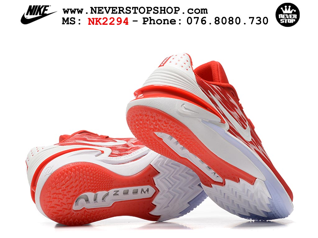 Giày bóng rổ nam Nike Zoom GT Cut 2 Đỏ Trắng hàng đẹp siêu cấp replica 1:1 giá rẻ tại NeverStop Sneaker Shop Hồ Chí Minh