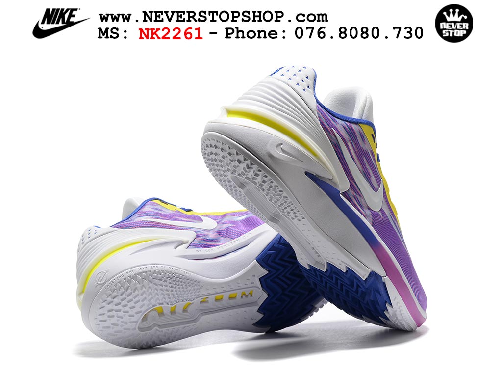 Giày bóng rổ nam Nike Zoom GT Cut 2 Tím Trắng hàng đẹp siêu cấp replica 1:1 giá rẻ tại NeverStop Sneaker Shop Hồ Chí Minh