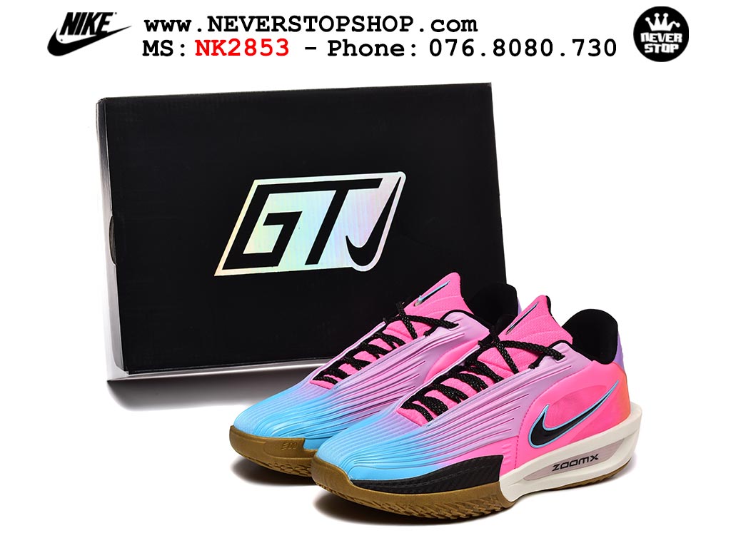 Giày bóng rổ outdoor Nike Zoom GT Cut 3 Turbo Hồng Tím hàng đẹp siêu cấp replica 1:1 best quality giá rẻ tại NeverStop Sneaker Shop Hồ Chí Minh