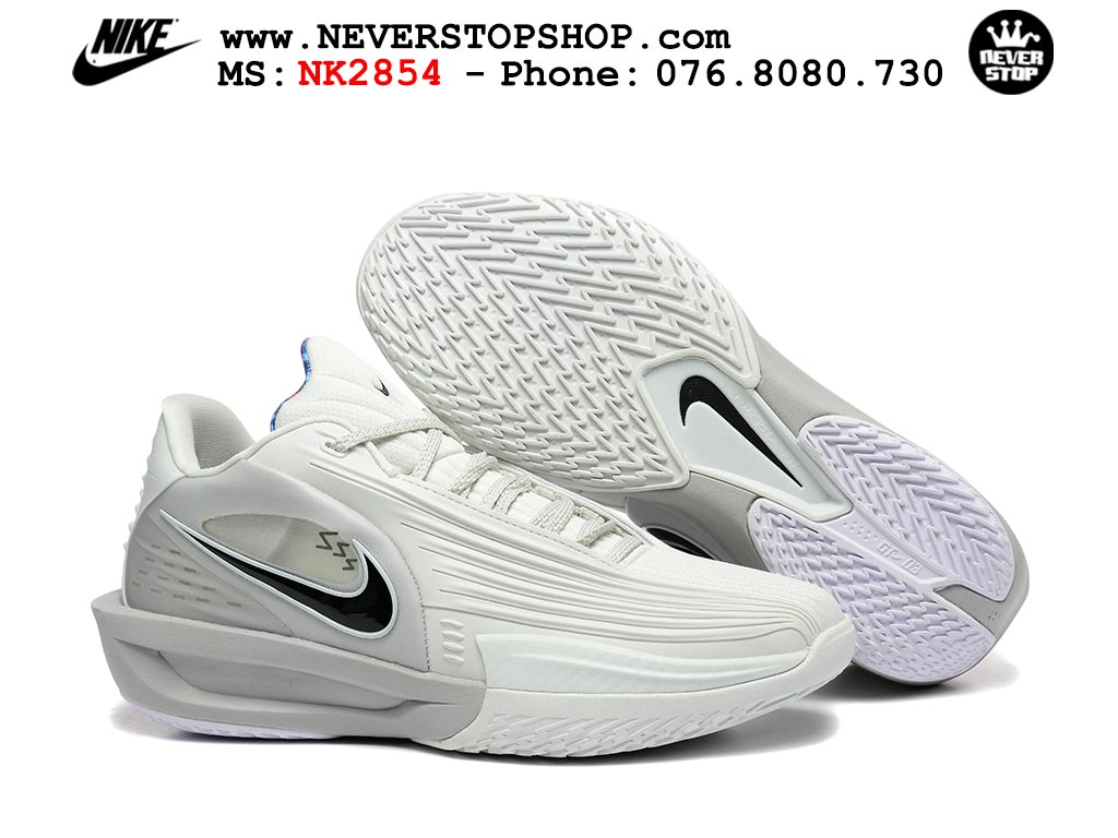 Giày bóng rổ outdoor Nike Zoom GT Cut 3 Turbo Trắng Xám hàng đẹp siêu cấp replica 1:1 best quality giá rẻ tại NeverStop Sneaker Shop Hồ Chí Minh