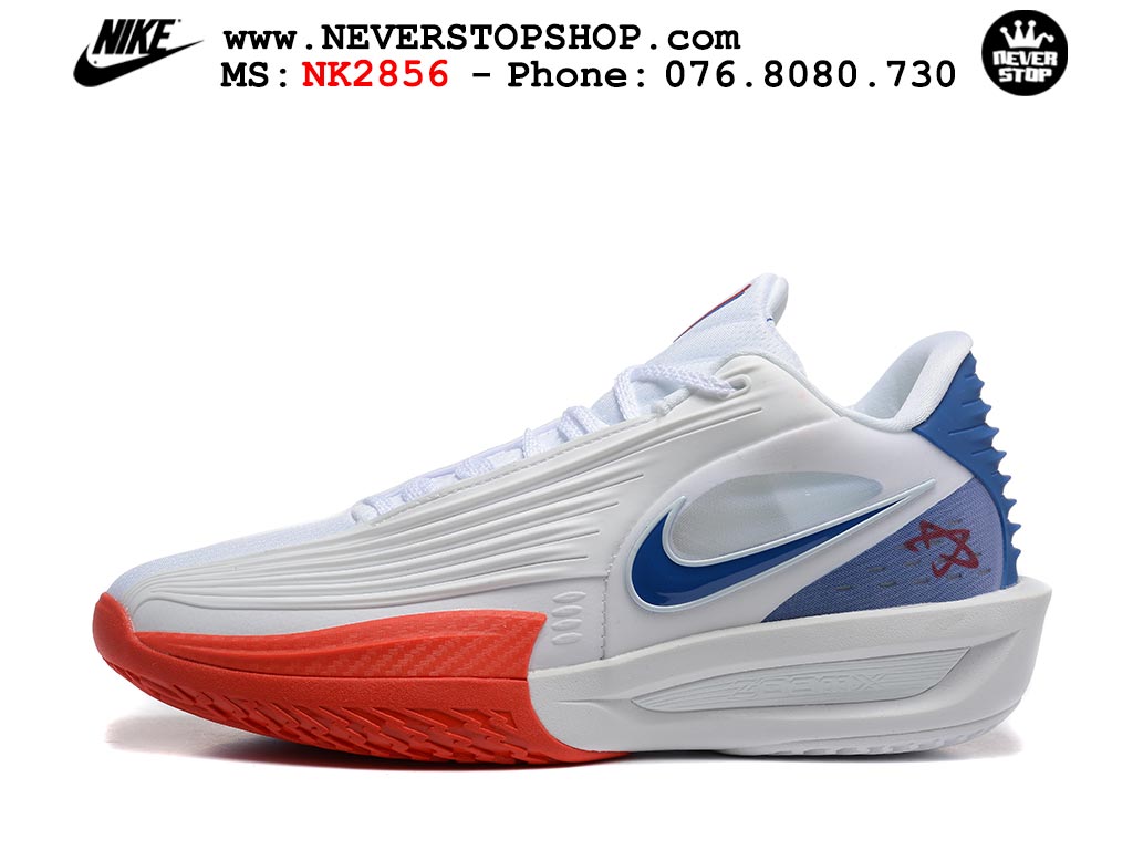 Giày bóng rổ outdoor Nike Zoom GT Cut 3 Turbo Trắng Đỏ Xanh Dương hàng đẹp siêu cấp replica 1:1 best quality giá rẻ tại NeverStop Sneaker Shop Hồ Chí Minh