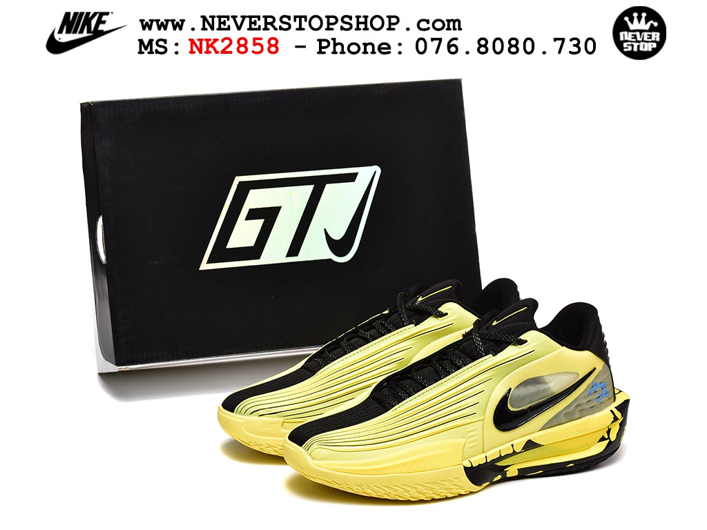 Giày bóng rổ outdoor Nike Zoom GT Cut 3 Turbo Vàng Đen hàng đẹp siêu cấp replica 1:1 best quality giá rẻ tại NeverStop Sneaker Shop Hồ Chí Minh