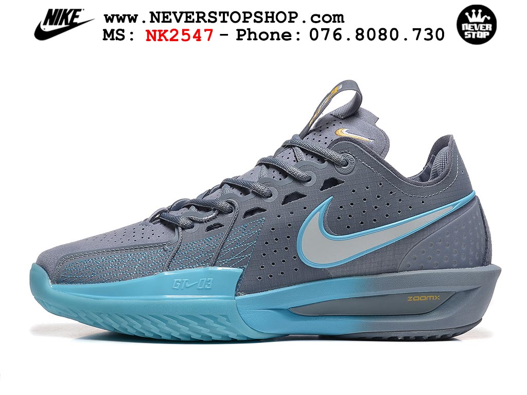 Giày bóng rổ outdoor Nike Zoom GT Cut 3 Xám Xanh Dương hàng đẹp siêu cấp replica 1:1 giá rẻ tại NeverStop Sneaker Shop Hồ Chí Minh