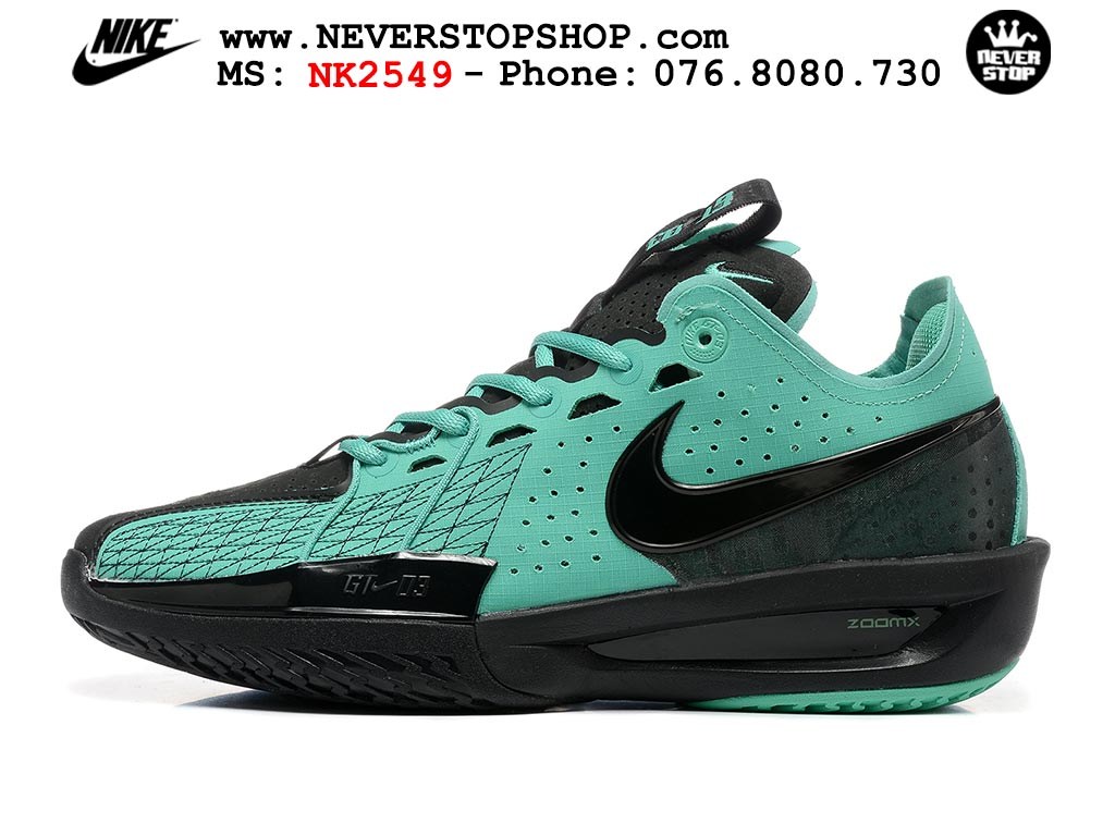 Giày bóng rổ outdoor Nike Zoom GT Cut 3 Đen Xanh Lá hàng đẹp siêu cấp replica 1:1 giá rẻ tại NeverStop Sneaker Shop Hồ Chí Minh