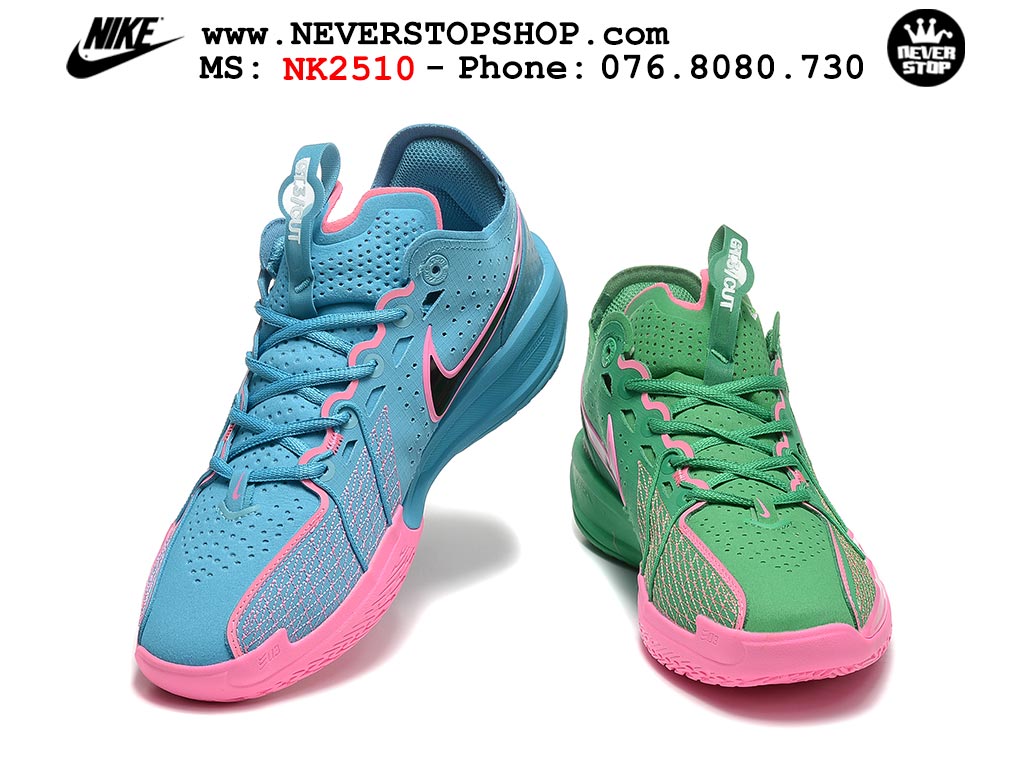 Giày bóng rổ outdoor Nike Zoom GT Cut 3 Xanh Dương Xanh Lá hàng đẹp siêu cấp replica 1:1 giá rẻ tại NeverStop Sneaker Shop Hồ Chí Minh