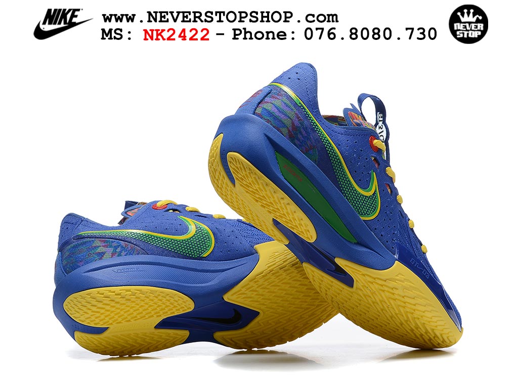 Giày bóng rổ outdoor Nike Zoom GT Cut 3 Xanh Dương Vàng hàng đẹp siêu cấp replica 1:1 giá rẻ tại NeverStop Sneaker Shop Hồ Chí Minh