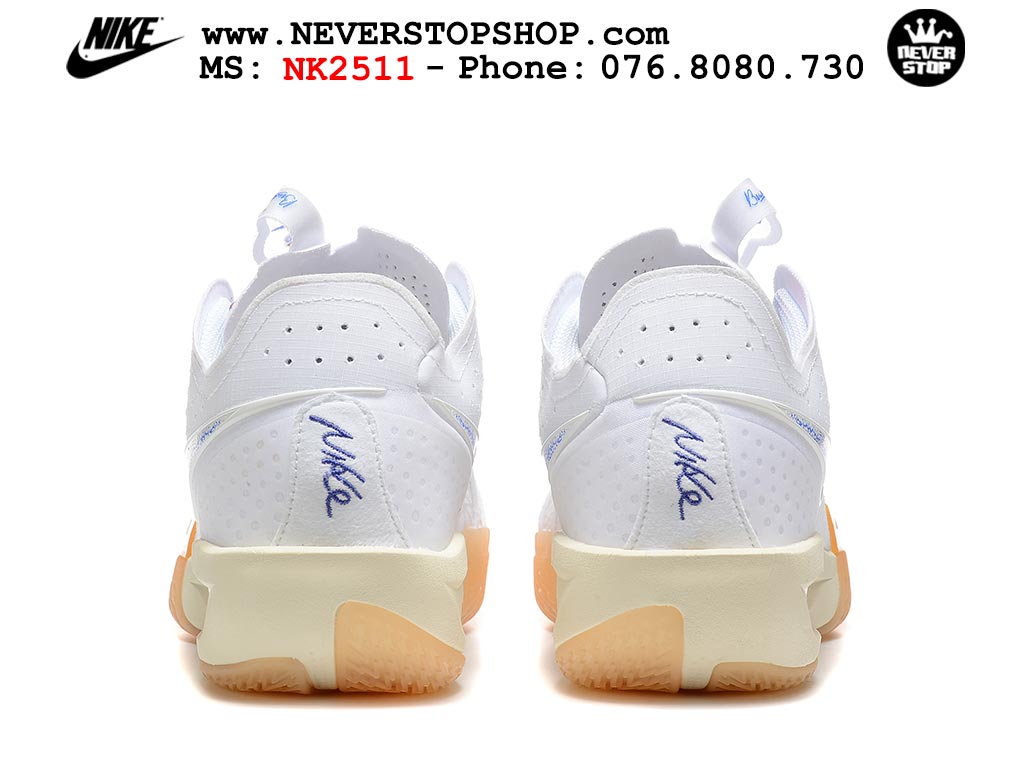 Giày bóng rổ outdoor Nike Zoom GT Cut 3 Trắng Cam hàng đẹp siêu cấp replica 1:1 giá rẻ tại NeverStop Sneaker Shop Hồ Chí Minh