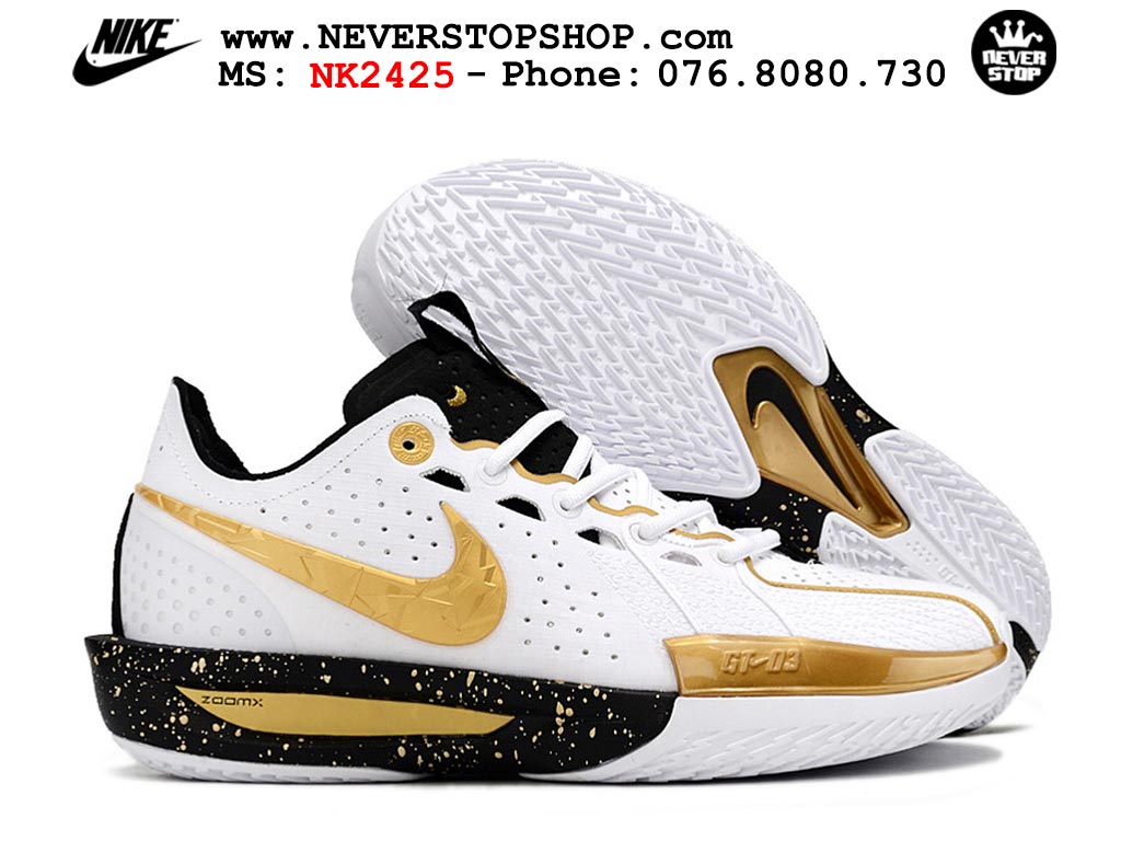 Giày bóng rổ outdoor Nike Zoom GT Cut 3 Trắng Vàng hàng đẹp siêu cấp replica 1:1 giá rẻ tại NeverStop Sneaker Shop Hồ Chí Minh