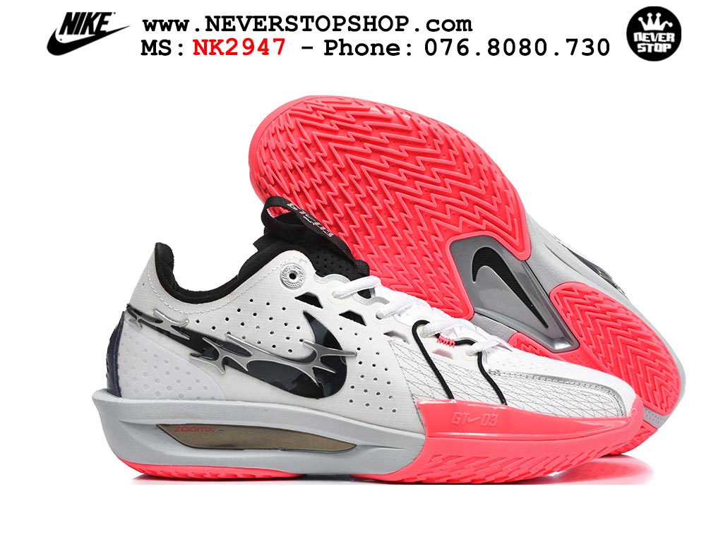 Giày bóng rổ nam NIKE ZOOM GT CUT 3 GRASSROOTS chuyên outdoor, hàng chuẩn replica 1:1 đế cao su bám sân chống trượt chống mòn tốt, giá rẻ tốt nhất quận 3 tại NeverStop Sneaker Shop Hồ Chí Minh Giày bóng rổ outdoor Nike Zoom GT Cut 3 Trắng Hồng hàng đẹp siêu cấp replica 1:1 giá rẻ tại NeverStop Sneaker Shop Hồ Chí Minh