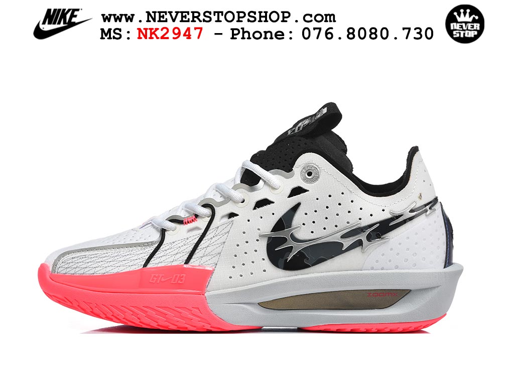 Giày bóng rổ nam NIKE ZOOM GT CUT 3 GRASSROOTS chuyên outdoor, hàng chuẩn replica 1:1 đế cao su bám sân chống trượt chống mòn tốt, giá rẻ tốt nhất quận 3 tại NeverStop Sneaker Shop Hồ Chí Minh Giày bóng rổ outdoor Nike Zoom GT Cut 3 Trắng Hồng hàng đẹp siêu cấp replica 1:1 giá rẻ tại NeverStop Sneaker Shop Hồ Chí Minh