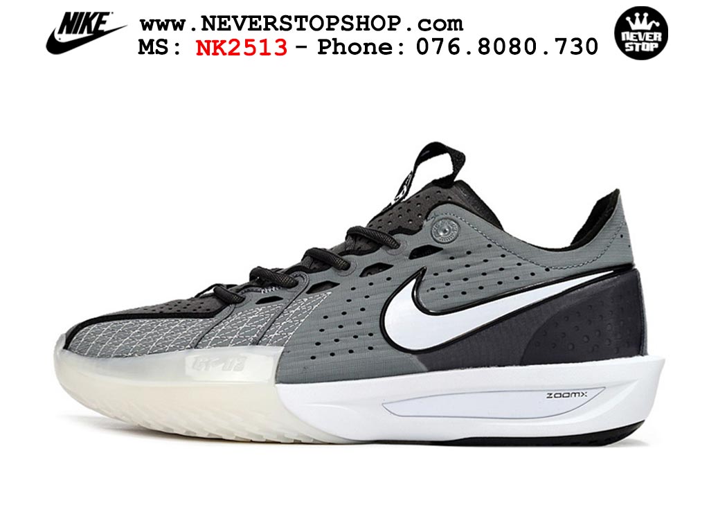 Giày bóng rổ outdoor Nike Zoom GT Cut 3 Xám Trắng hàng đẹp siêu cấp replica 1:1 giá rẻ tại NeverStop Sneaker Shop Hồ Chí Minh