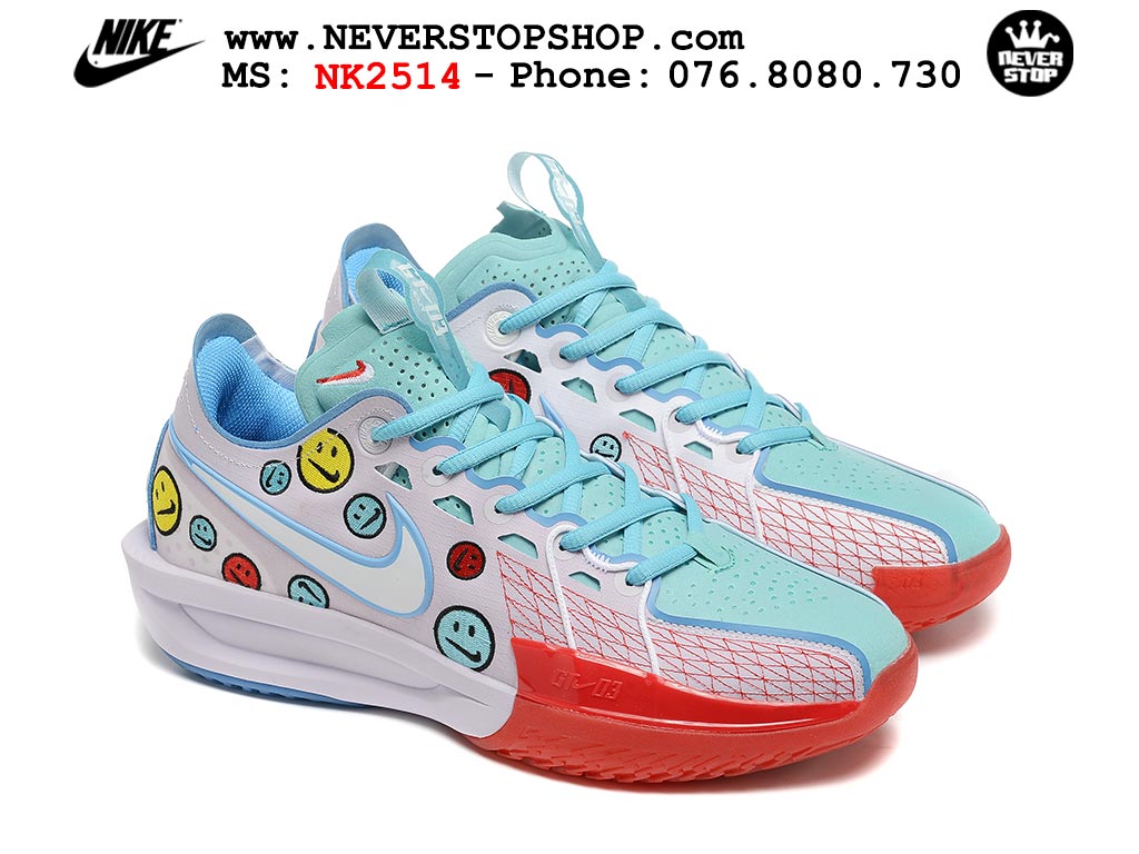 Giày bóng rổ outdoor Nike Zoom GT Cut 3 Trắng Xanh hàng đẹp siêu cấp replica 1:1 giá rẻ tại NeverStop Sneaker Shop Hồ Chí Minh