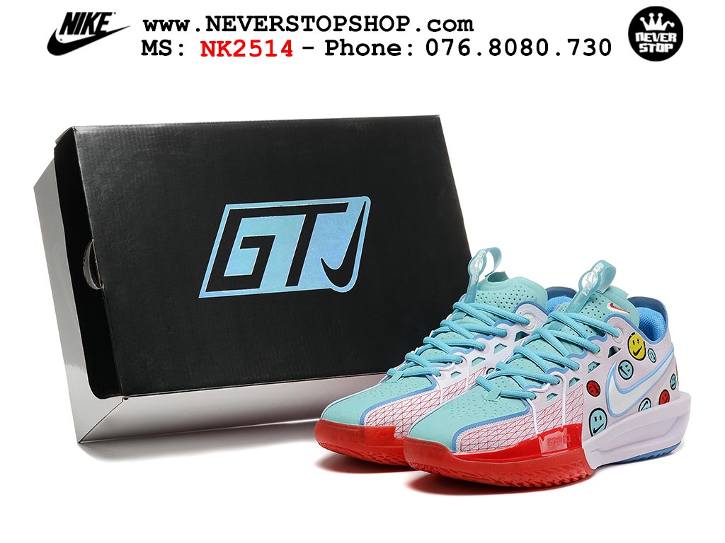 Giày bóng rổ outdoor Nike Zoom GT Cut 3 Trắng Xanh hàng đẹp siêu cấp replica 1:1 giá rẻ tại NeverStop Sneaker Shop Hồ Chí Minh