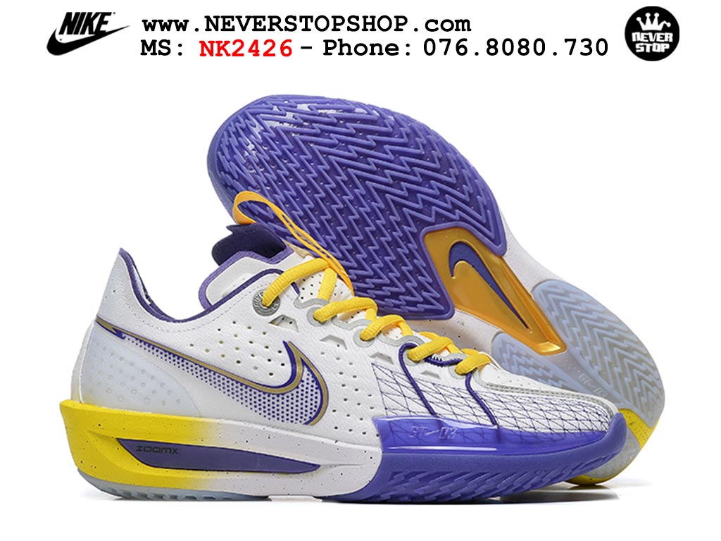 Giày bóng rổ outdoor Nike Zoom GT Cut 3 Trắng Xanh Dương hàng đẹp siêu cấp replica 1:1 giá rẻ tại NeverStop Sneaker Shop Hồ Chí Minh