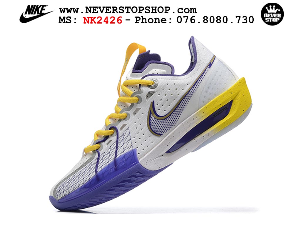 Giày bóng rổ outdoor Nike Zoom GT Cut 3 Trắng Xanh Dương hàng đẹp siêu cấp replica 1:1 giá rẻ tại NeverStop Sneaker Shop Hồ Chí Minh