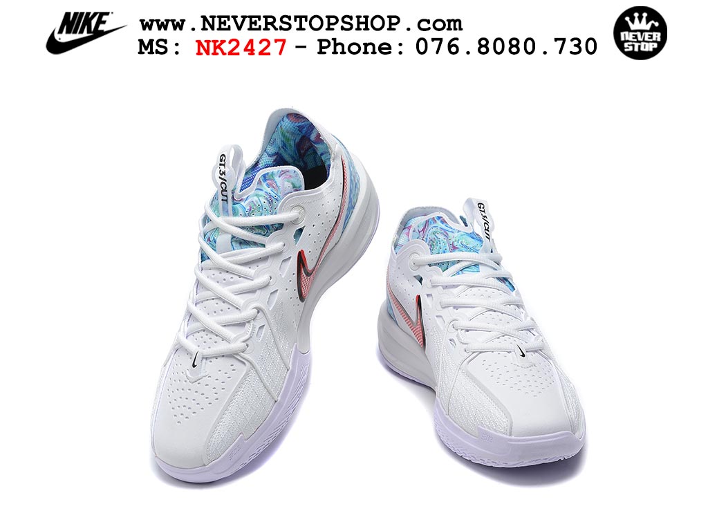 Giày bóng rổ outdoor Nike Zoom GT Cut 3 Trắng Đỏ hàng đẹp siêu cấp replica 1:1 giá rẻ tại NeverStop Sneaker Shop Hồ Chí Minh