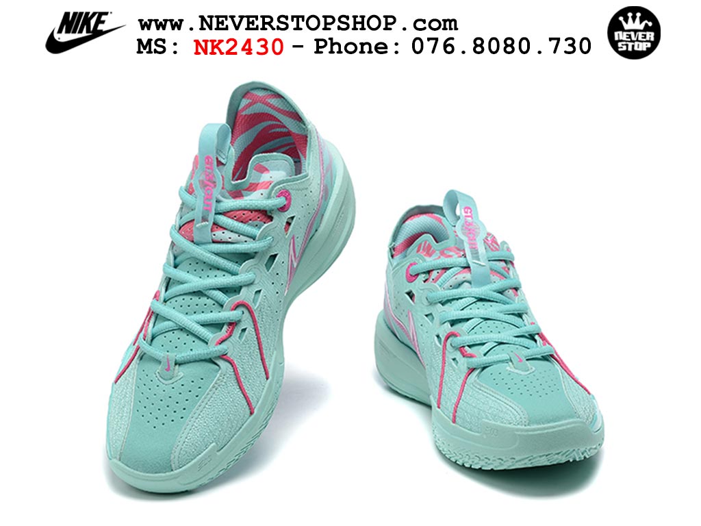 Giày bóng rổ outdoor Nike Zoom GT Cut 3 Xanh Hồng hàng đẹp siêu cấp replica 1:1 giá rẻ tại NeverStop Sneaker Shop Hồ Chí Minh