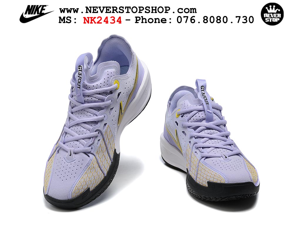 Giày bóng rổ outdoor Nike Zoom GT Cut 3 Tím Vàng hàng đẹp siêu cấp replica 1:1 giá rẻ tại NeverStop Sneaker Shop Hồ Chí Minh