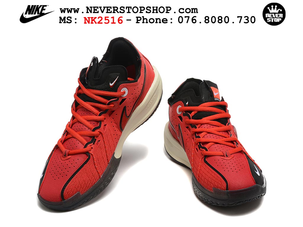 Giày bóng rổ outdoor Nike Zoom GT Cut 3 Đỏ Đen hàng đẹp siêu cấp replica 1:1 giá rẻ tại NeverStop Sneaker Shop Hồ Chí Minh