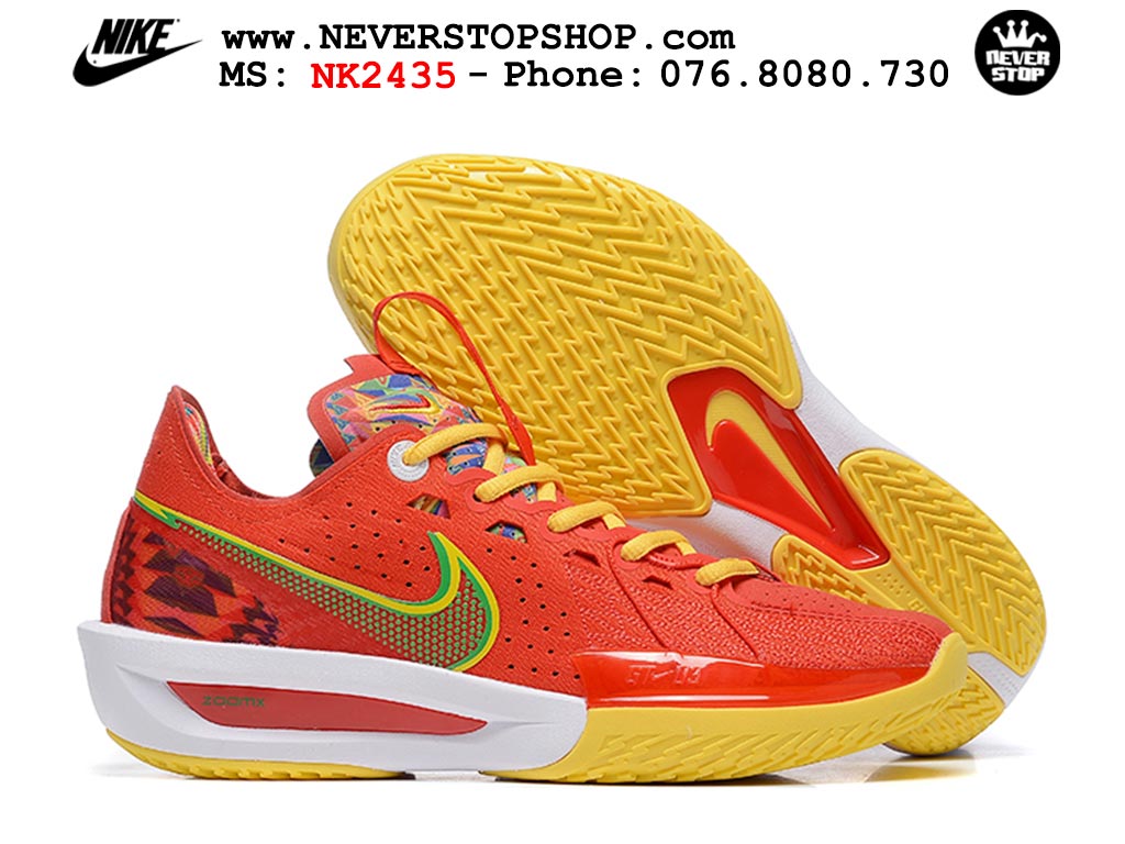 Giày bóng rổ outdoor Nike Zoom GT Cut 3 Đỏ Vàng hàng đẹp siêu cấp replica 1:1 giá rẻ tại NeverStop Sneaker Shop Hồ Chí Minh