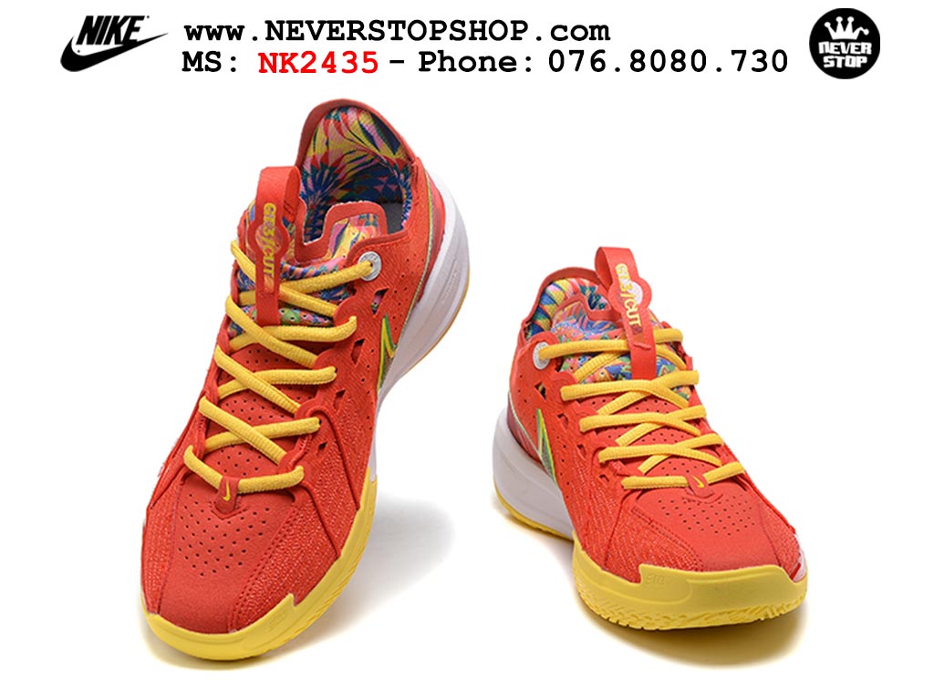 Giày bóng rổ outdoor Nike Zoom GT Cut 3 Đỏ Vàng hàng đẹp siêu cấp replica 1:1 giá rẻ tại NeverStop Sneaker Shop Hồ Chí Minh