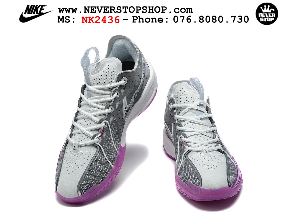 Giày bóng rổ outdoor Nike Zoom GT Cut 3 Xám Tím hàng đẹp siêu cấp replica 1:1 giá rẻ tại NeverStop Sneaker Shop Hồ Chí Minh