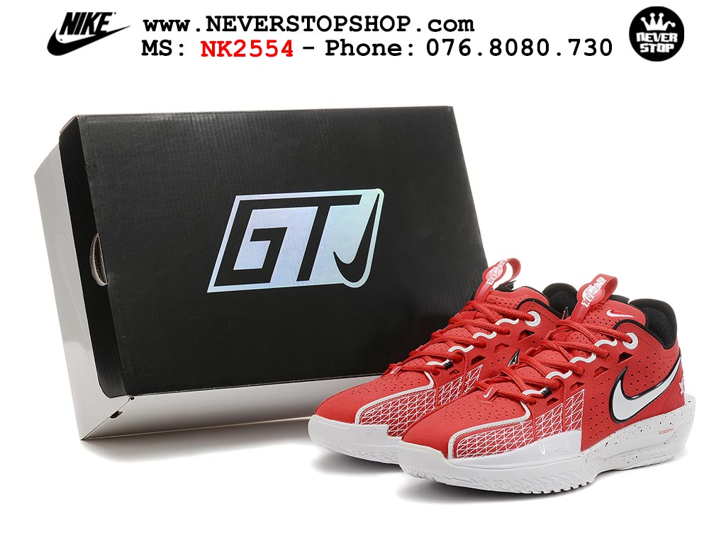 Giày bóng rổ outdoor Nike Zoom GT Cut 3 Đỏ Trắng hàng đẹp siêu cấp replica 1:1 giá rẻ tại NeverStop Sneaker Shop Hồ Chí Minh